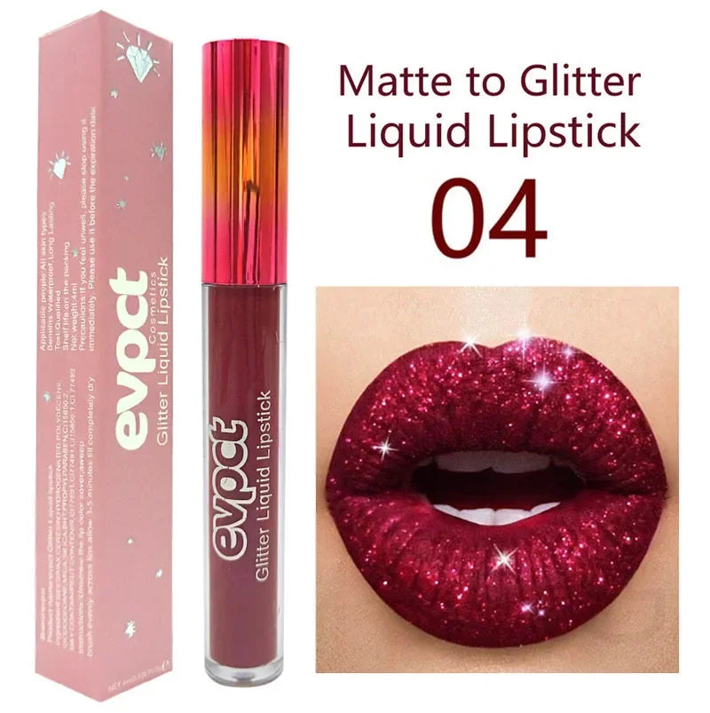 Waterproof Diamond Shimmer Glitter Lip Gloss 15 Colors Matte Glitter Liquid Lipstick Diamond Pearl Colour Lip Gloss Sexy Make Up