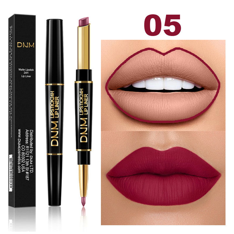 12 Colors Matte Lipstick Lip Liner 2 In 1 Lasting Makeup Double Head Lipliner Lip Stain Durable Waterproof Lip