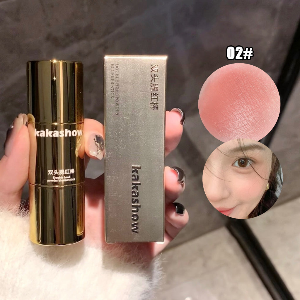 Double-ended Blush Stick Sponge Soft Face Brightening Low Saturated Blusher Cream Peach Pink Cheek Tint Korean Makeup Cosmetics