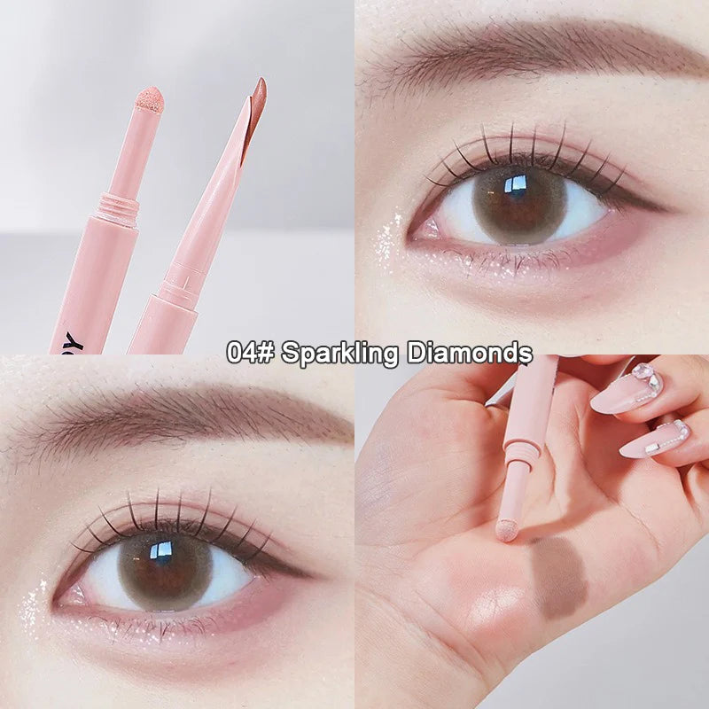 Double-end Lying Silkworm Eyeliner Pencil Diamond Glitter Matte Pink Eye Shadow Pen Brightening Cream Shadow Highligher Makeup