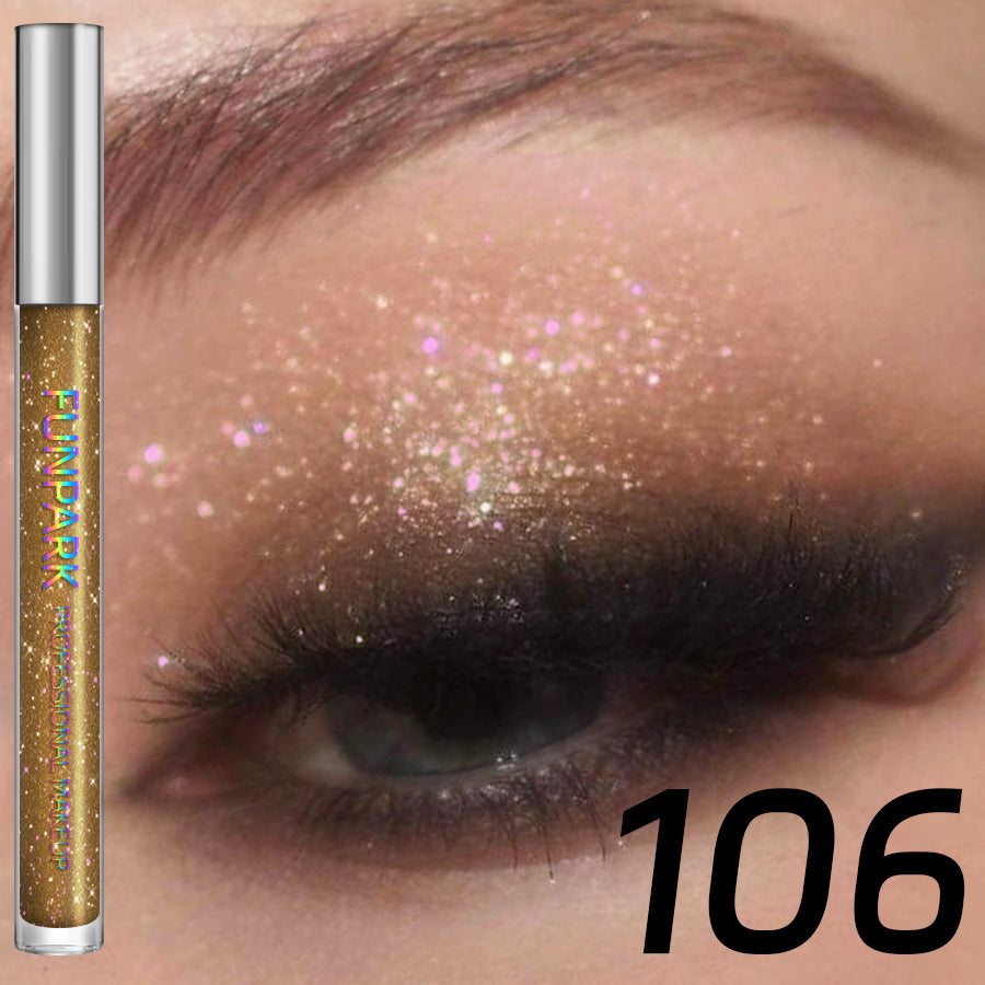 Colorful Liquid Eyeshadow Pink Green Black Diamond Shiny Eye Liner Pen Giltter Eyeshadow Palette Makeup Long Lasting
