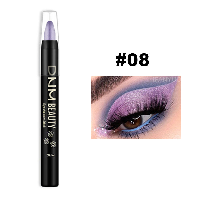 16 Colors Pearlescent Eyeshadow Sticks High Pigmented Eyeshadow Pencil Glitter Waterproof Long-Lasting Non-Smudged