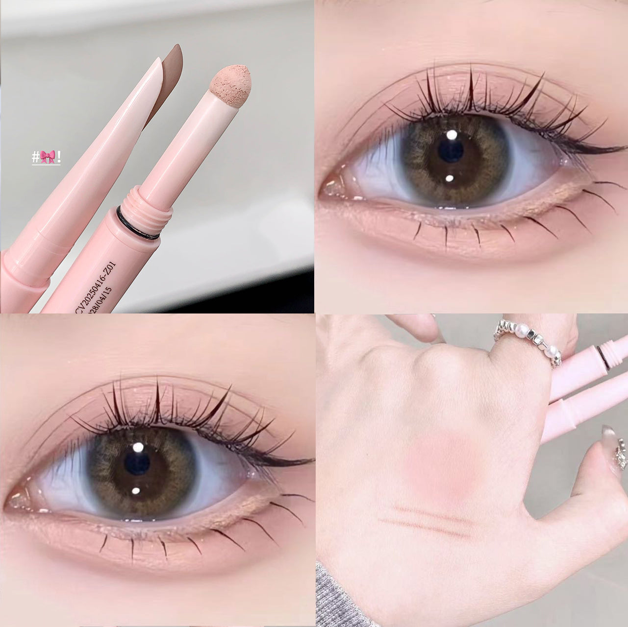 Double-head Gel Blade Eyeliner Pencil With Sponge Smudging Silkworm Pen High Gloss Powder Natural Brightens Eyeshadow Stick