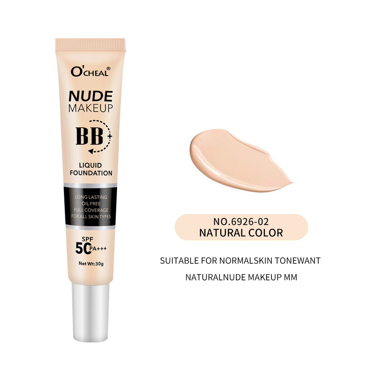 BB Cream Face Full Concealer Brighten Makeup Base CC Cream Longlasting Liquid Foundation Cream for Waterproof Face High Coverage