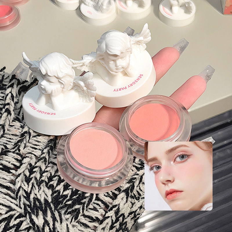 Angel Blush Cream Mousse Texture Matte Natural Radiance Long Lasting Vegan Highlighter Contour Makeup