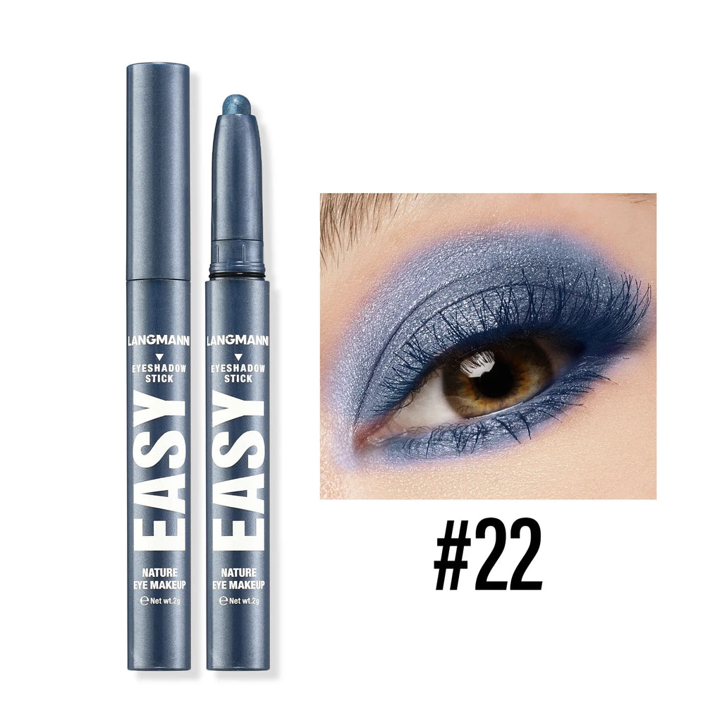 Metallic Pearlescent Eye Shadow Stick Shimmer Blue Eyeshadow Cream Brighten Highlighter Eyeshadow Pen Waterproof Eyeliner