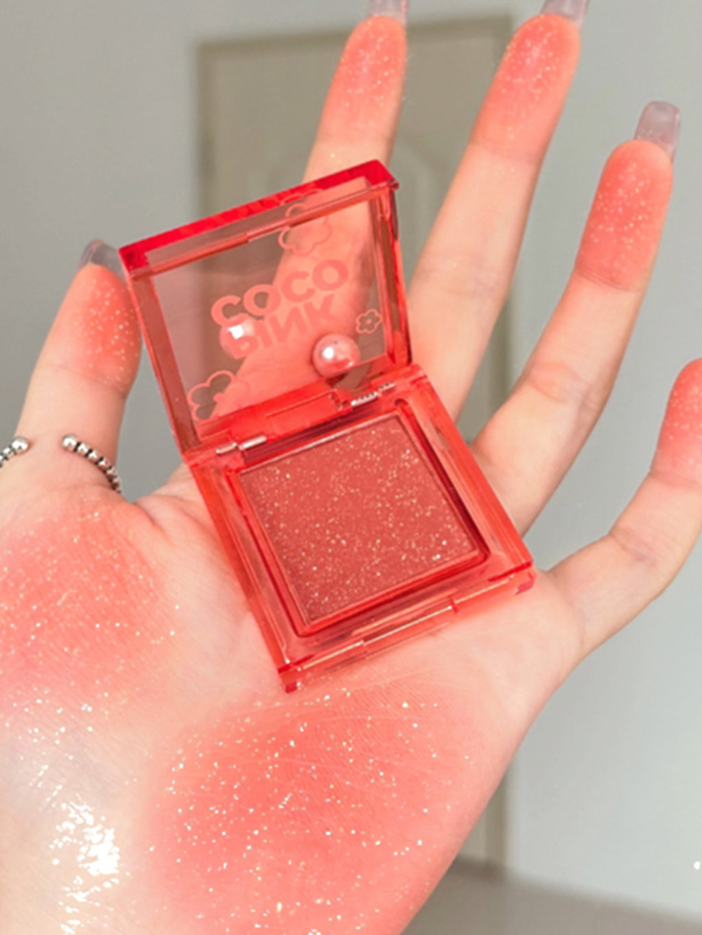 fine shimmer soft mist tipsy blush single color natural fine shimmer eye shadow blush one plate for multiple uses