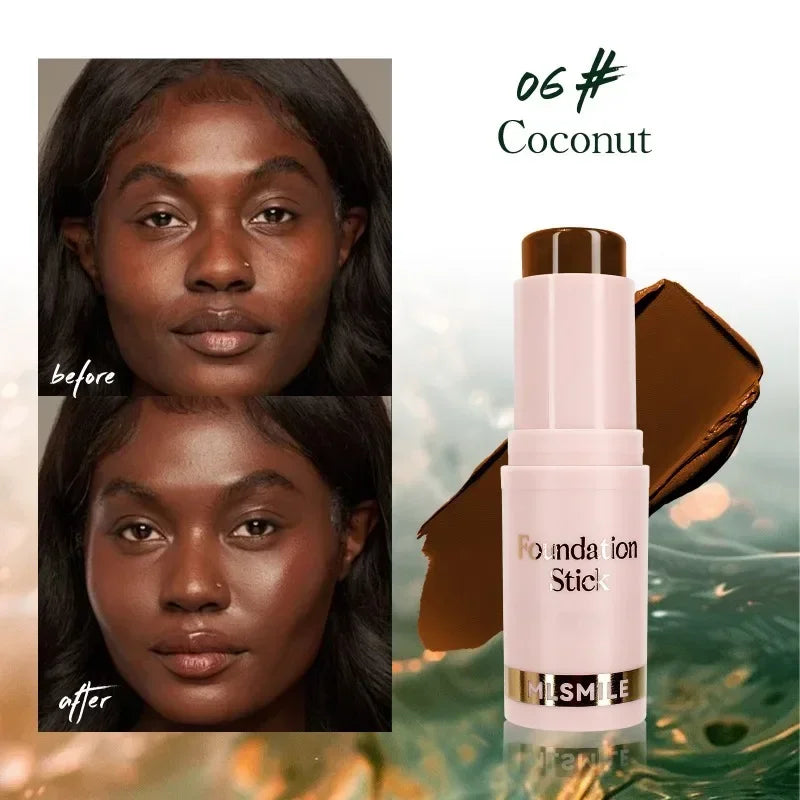 Face Makeup Stick Foundation Cream 6 Color Moisturizing Full Coverage Dark Skin Tone Natural Matte Concealer Professional Makeup