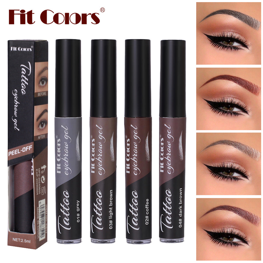 4-Color Tear Off Eyebrow Dye Long-Lasting Waterproof and Non-Smudging 3D Eyebrow Dye Adhesive