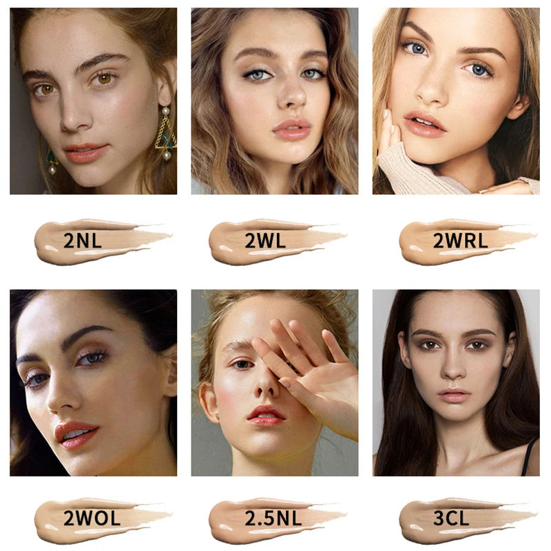 1PC Liquid Foundation Full Coverage Concealer Cream Oil-control Moisturizer Contour Matte Breathable  Makeup Foundations