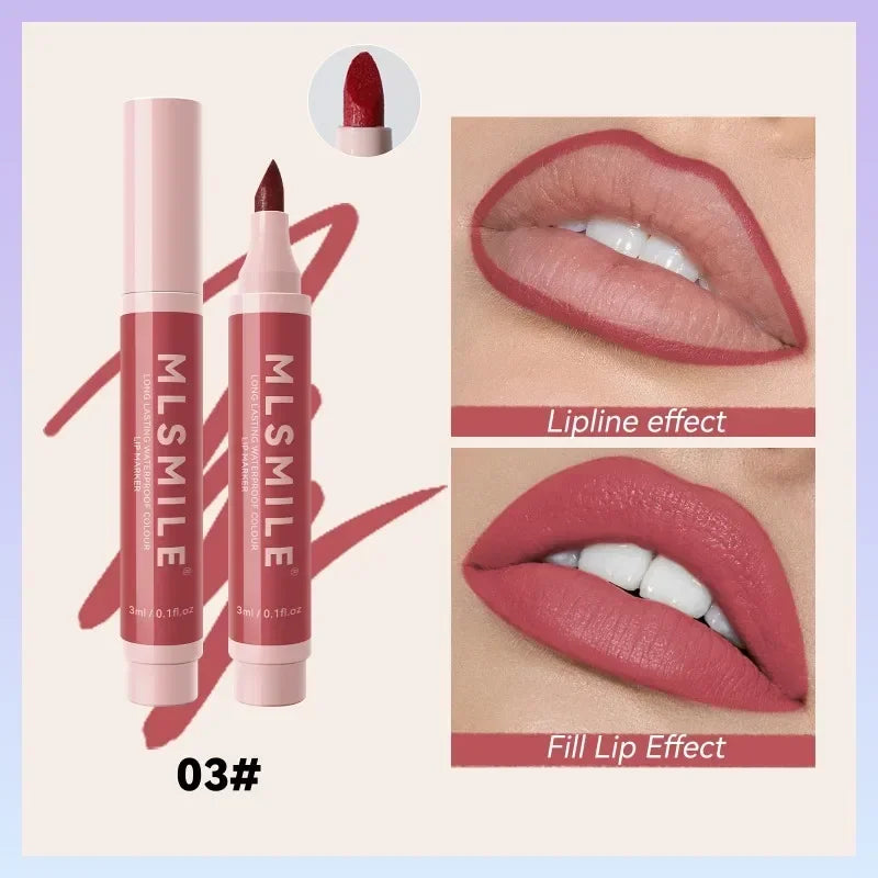 Hydrating Waterproof Lip Stain Matte Lip Liner Marker Pen Lipstick Lasting Colour Lipstick Contour Pen with A Natural Effect