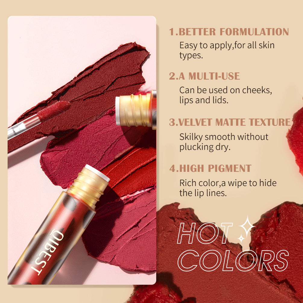 Leopard Print Velvet Matte Liquid Lipstick Lasting Waterproof Non-Stick Cup Lip Gloss Women Moisturizing Lip Tint