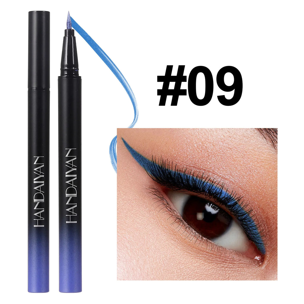 Diamond Shiny Eye Liner Eyeshadow Waterproof Quick-dry Silver Gold Metellic Pearlescent Liquid Eyeliner Silkworm Brighten Makeup