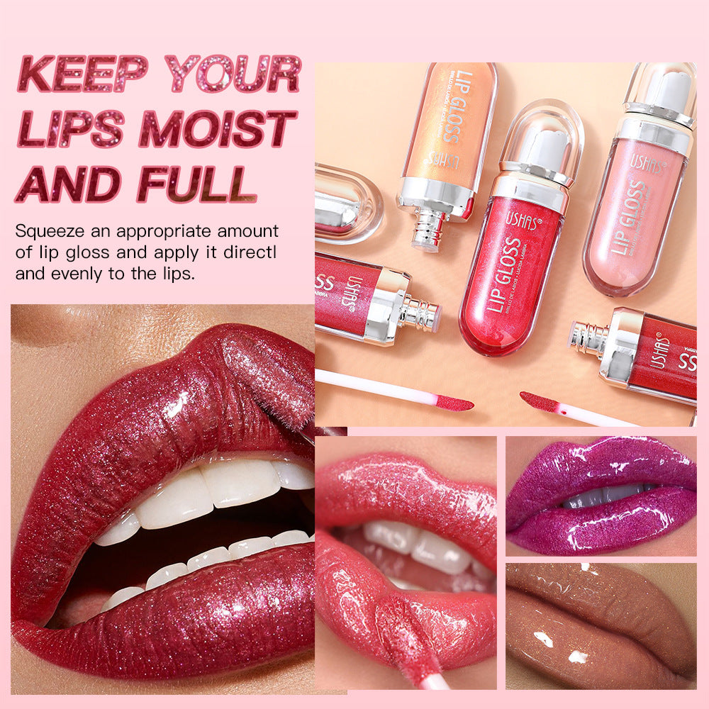 12 colors mirror fine flash liquid lipstick pearlescent color waterproof sweatproof non-stick cup lip gloss
