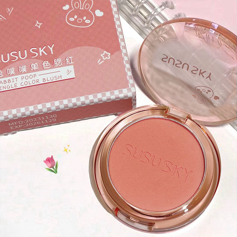 Rabbit Monochrome Blush Matte Matte Long-lasting Color Not Easy to Fly Whitening Rouge
