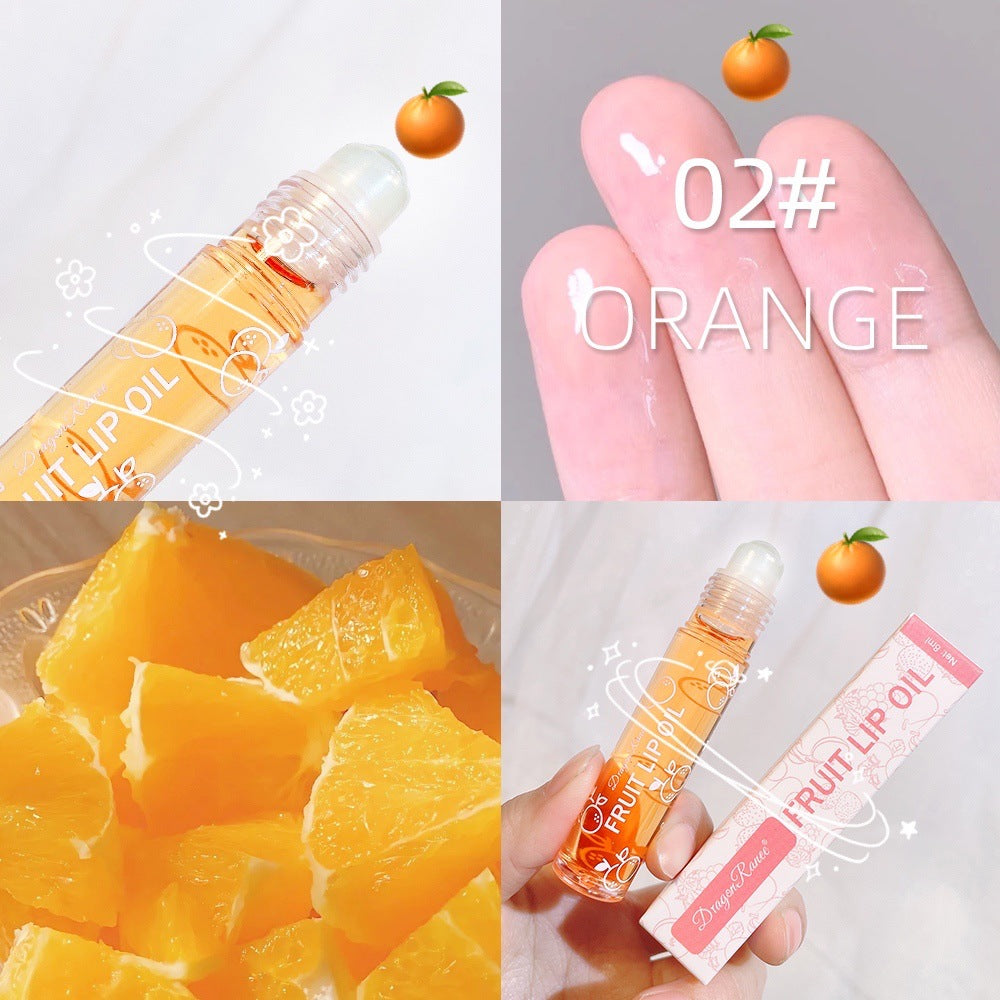 6 Colors Roll-on Fruit Essence Lip Balm Lip Oil Lip Moisturizing Mirror Primer Lip Lipstick Hydrating random Gloss Transparent