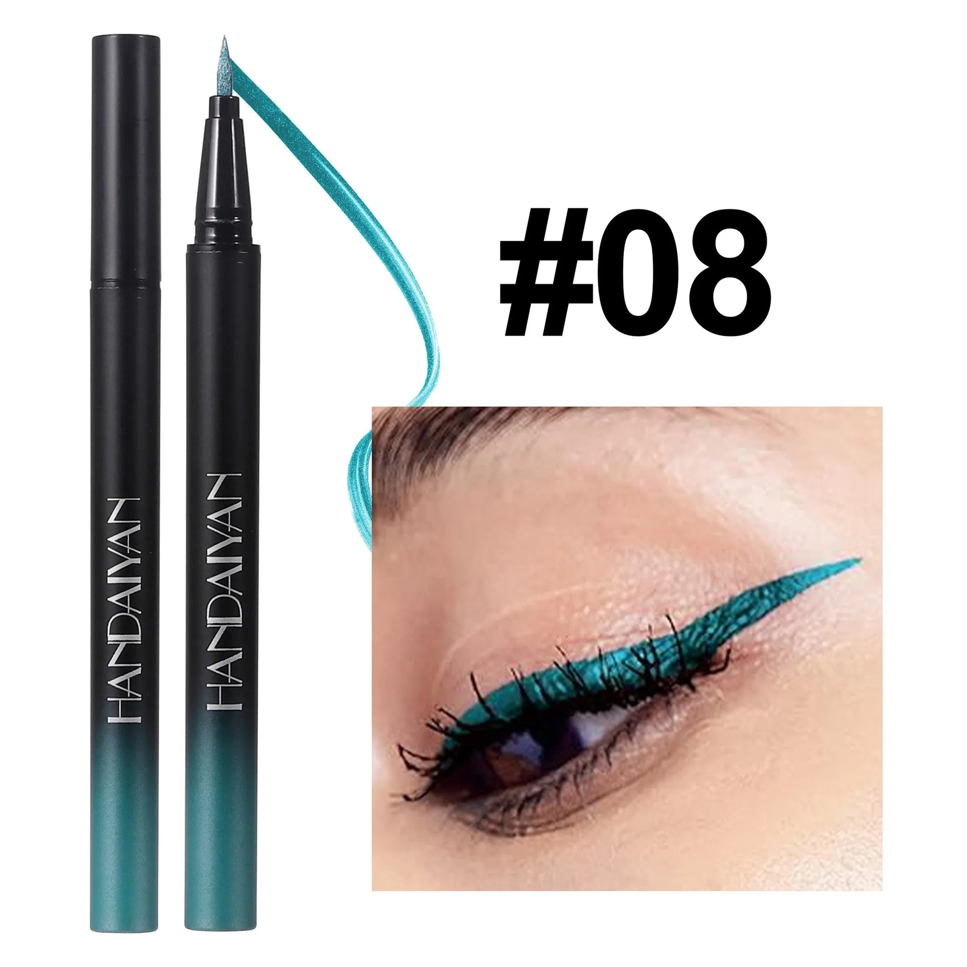 Diamond Shiny Eye Liner Eyeshadow Waterproof Quick-dry Silver Gold Metellic Pearlescent Liquid Eyeliner Silkworm Brighten Makeup