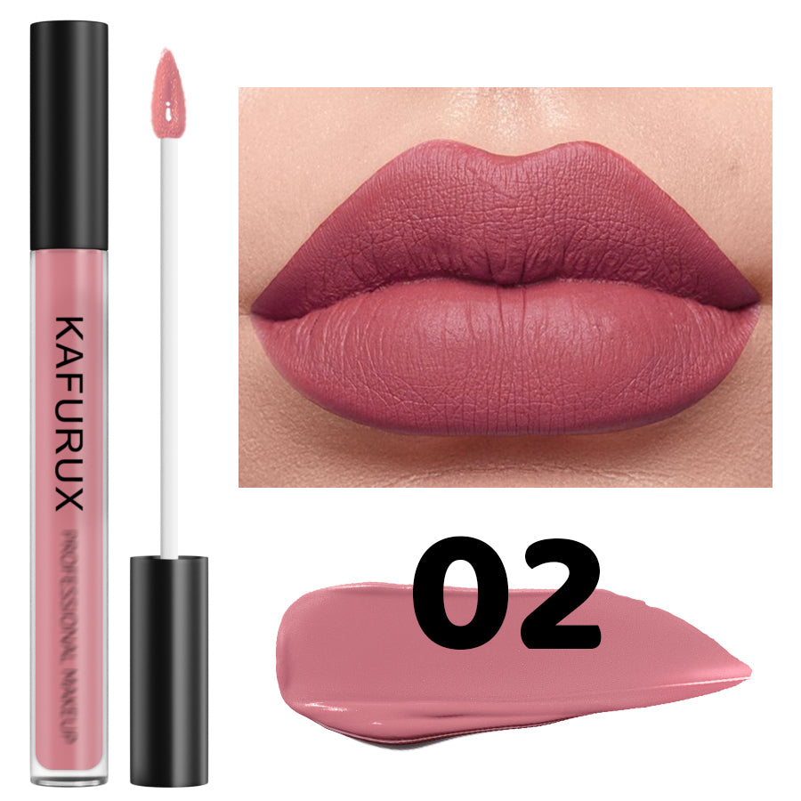 Matte Lip Glaze Velvet Finish, Natural Long-lasting Highly Pigmented Liquid Lipstick, Waterproof Lip Makeup Gifts