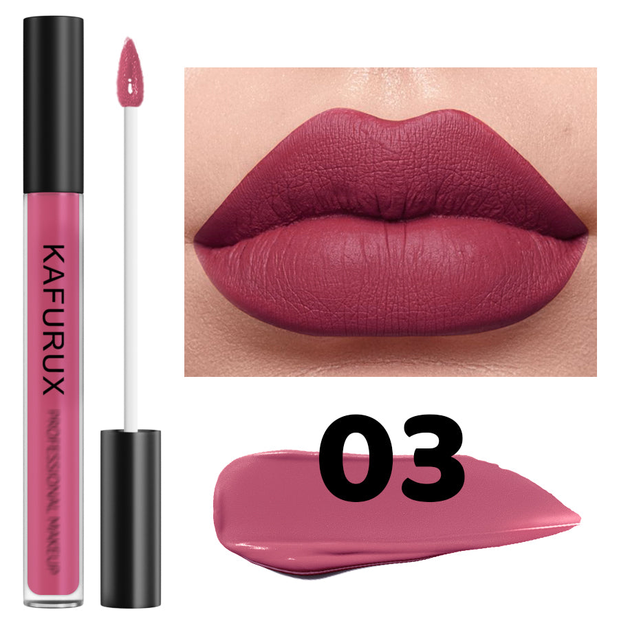 Matte Lip Glaze Velvet Finish, Natural Long-lasting Highly Pigmented Liquid Lipstick, Waterproof Lip Makeup Gifts