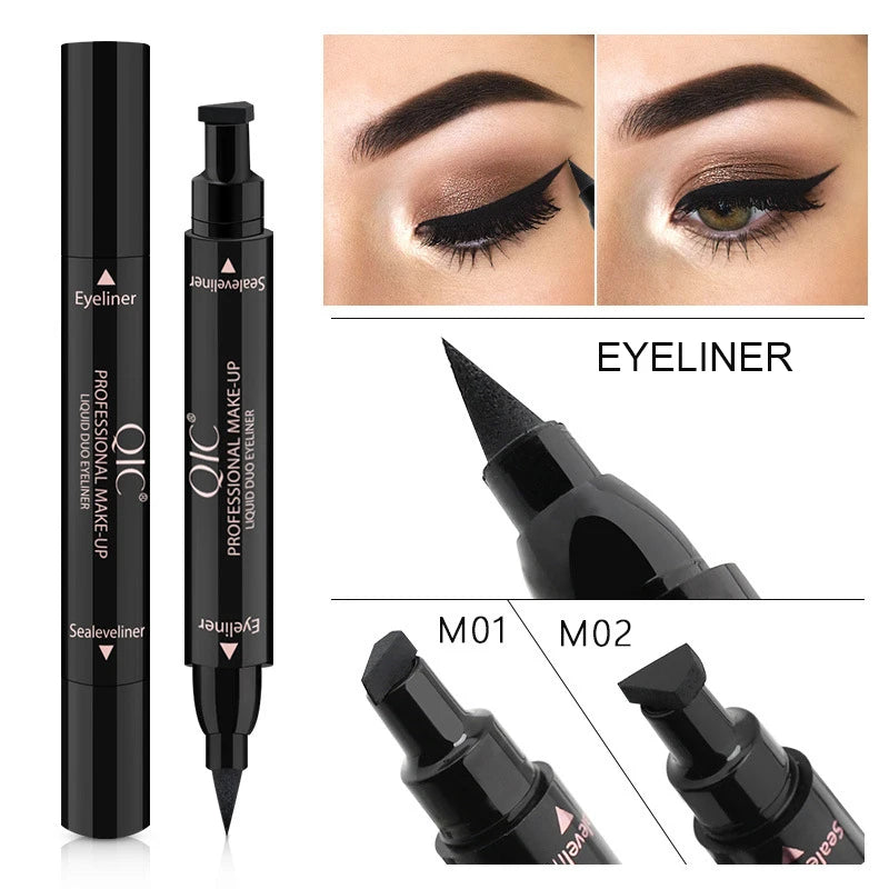 Eyeliner Stamp Liquid Eyeliner Pencil Double Headed Makeup Stamps Seal Pen Eyeliner Pencil Long-lasting Waterproof