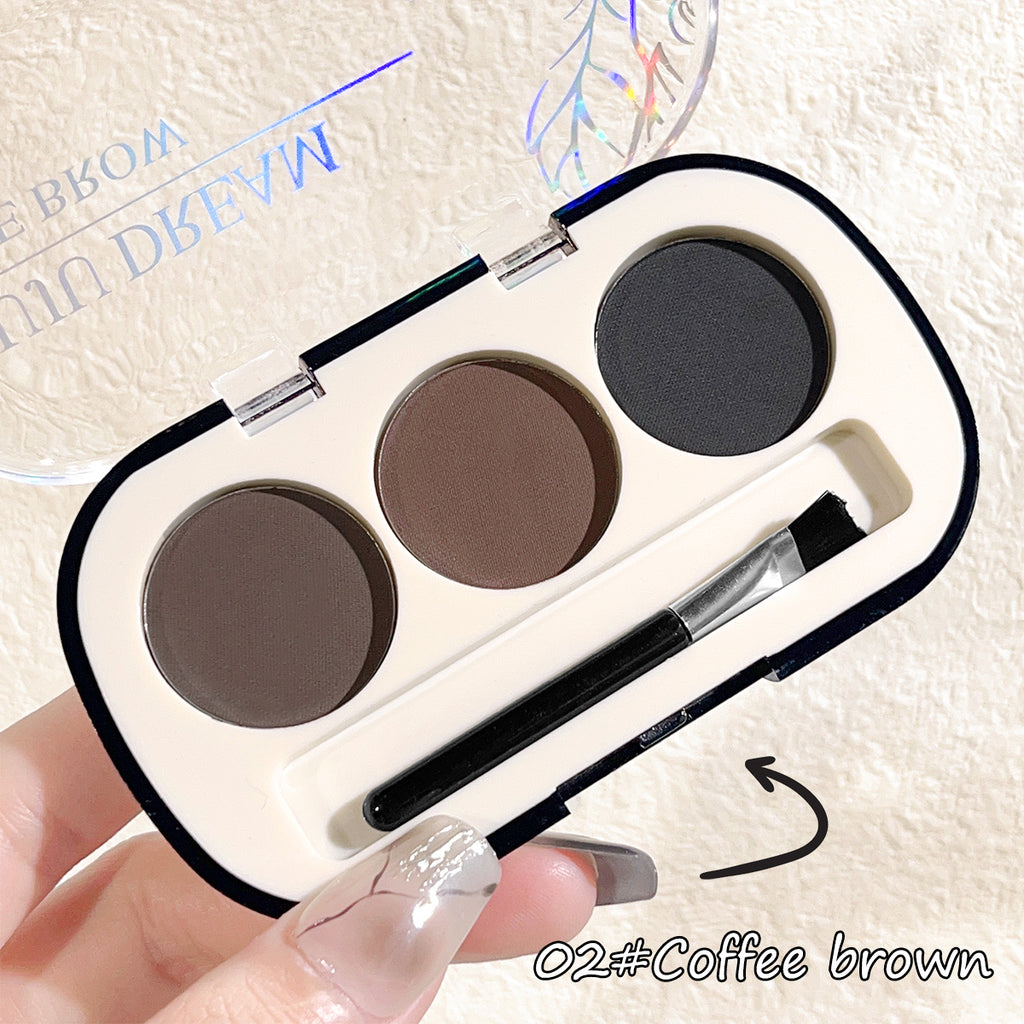 Three-color eyebrow powder pan eyebrow cream lasting waterproof and sweat-proof beginner eyebrow powder female