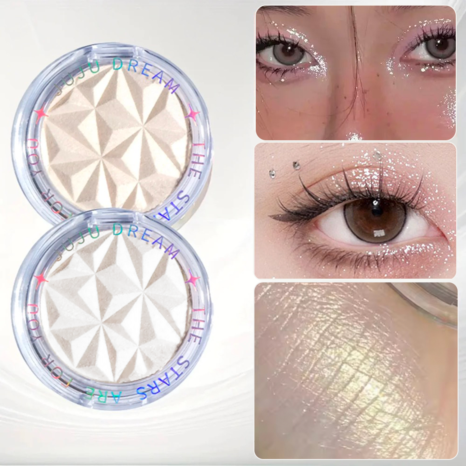 Shimmer Diamond Glow Highlighter 2-Color Palette – Brighten & Contour, Radiant Skin, Natural Glow for Festival & Daily Makeup