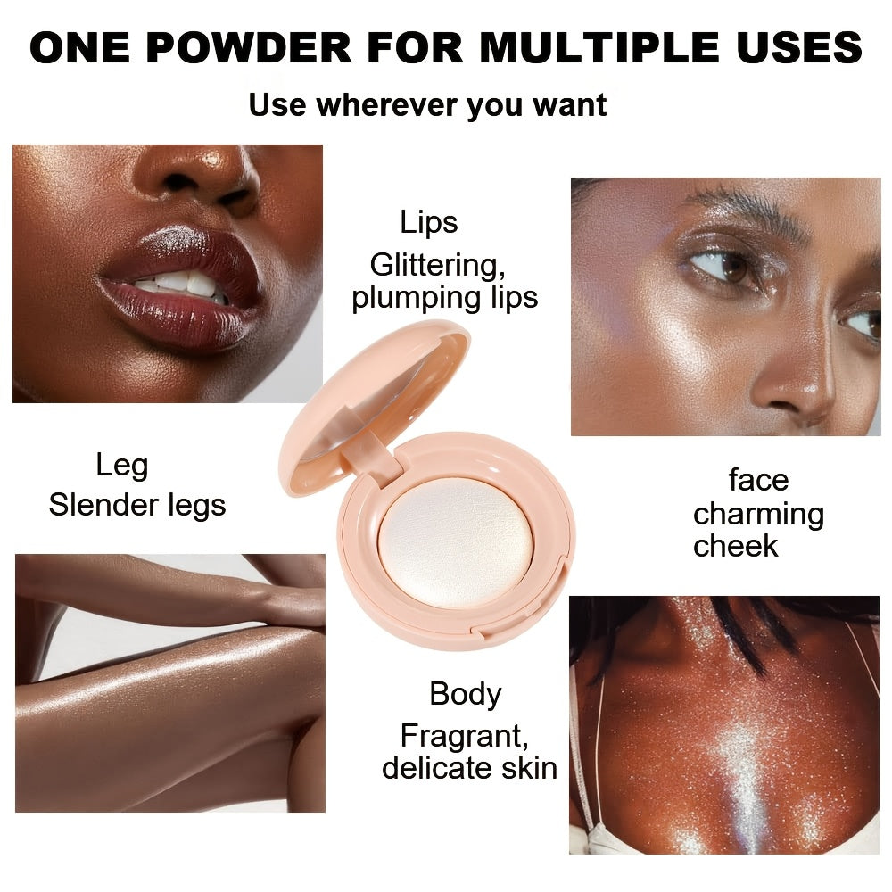 Face Highlighter Palette High Glossy Face Illuminator Palette Natural Glow Finish Pearl Shimmer Smooth Baked Powder