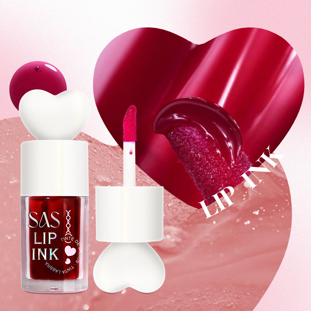 Lip ink  moisturizing  long-lasting waterproof easy to color non-stick cup lip stain  heart shape liquid lipstick