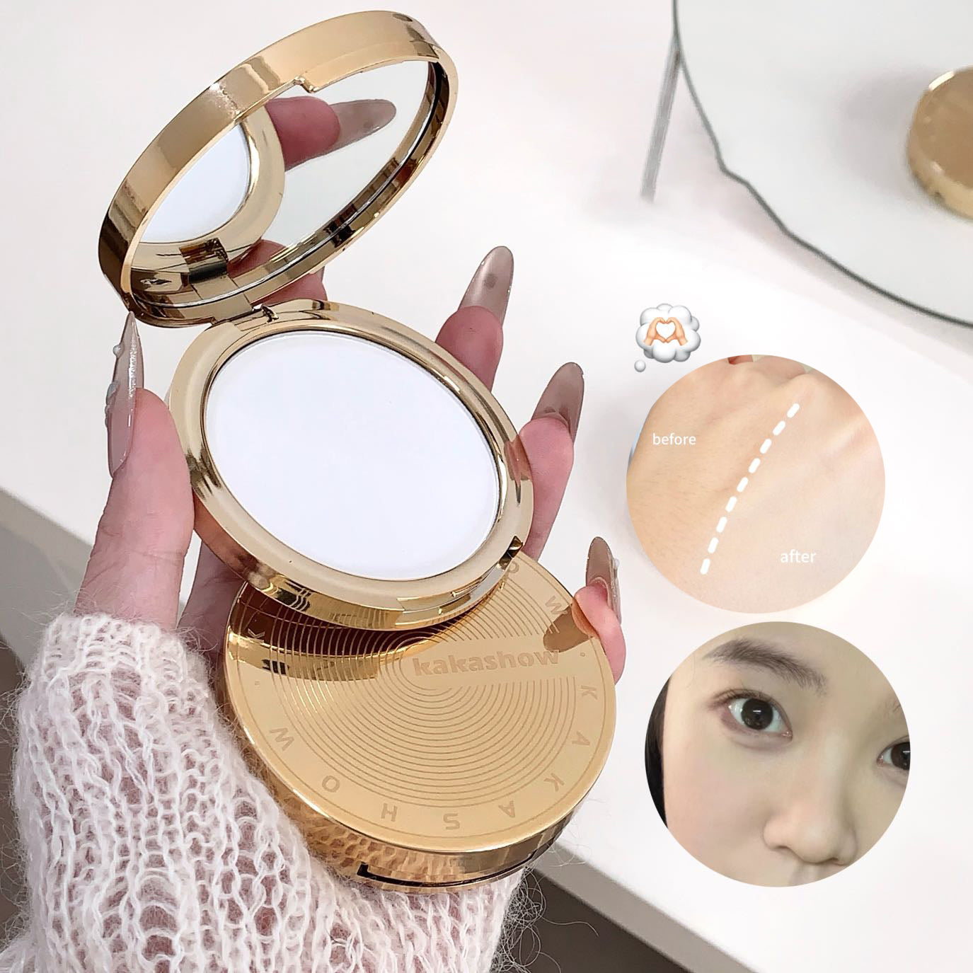 Pressed Powder Waterproof Transparent White Brighten Oil Control Concealer Natural Face Makeup Matte Setting Powder Cosmetics