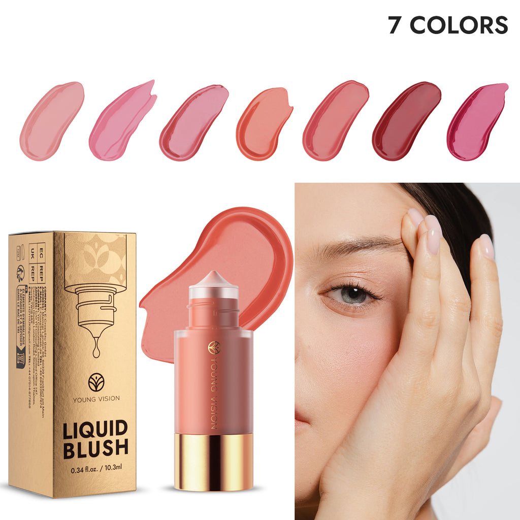 4colors/pack Dropper Liquid Pressed Blush Hydrating Moisturizing Silky Natural Brightening Blush Lipgloss