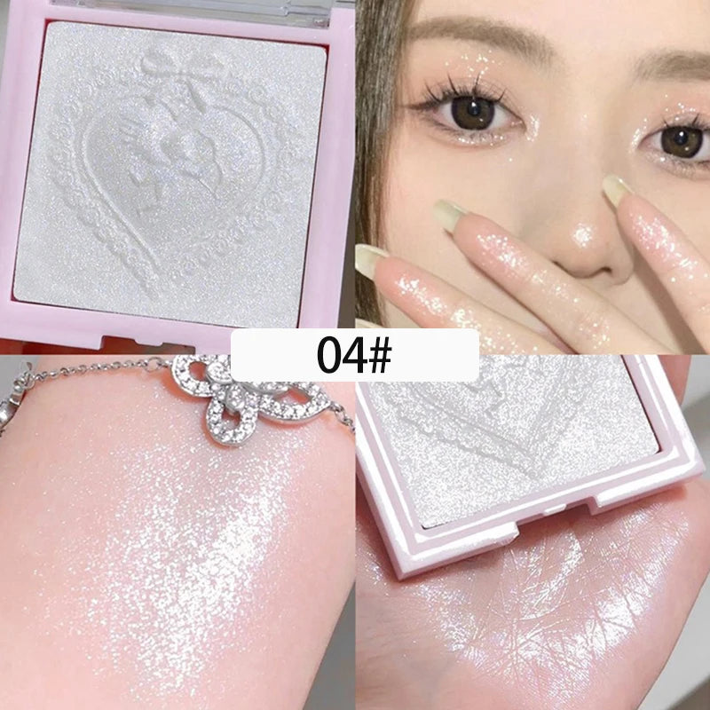 Love Angel High Gloss Powder Highlighter Makeup Palette Peach Fairy Glitter Body Bronzer Highlight Contour Illuminator Makeup