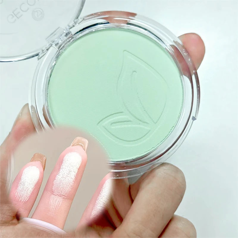 Green Tea Matte Face Mist Pressed Powder: 24 Hour Oil Control Setting Foundation - Full Coverage Waterproof Makeup