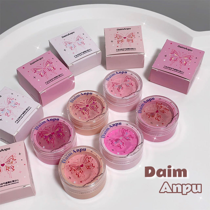 Korea Air Sense Blush Mud Mousse Blush Palette Rose Cherry Cheek Tint Blusher with Puff Makeup Matte Peach Rouge Contour Shadow