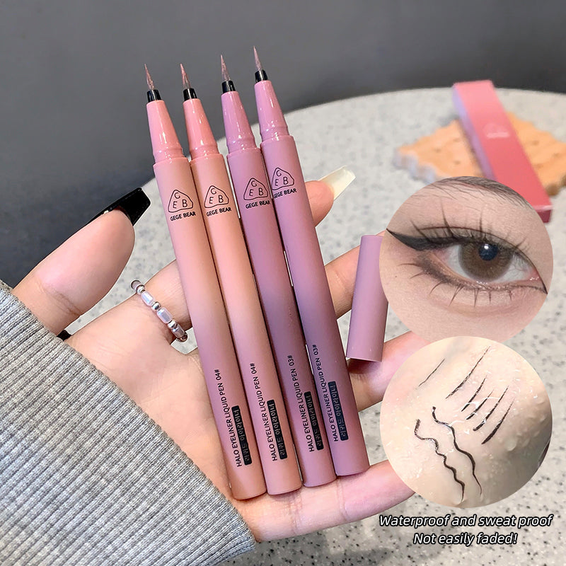 1pc Waterproof Quick Dry Liquid Eyeliner Pen Ultra-fine Matte Sweatproof Beauty Eye Makeup Black/Brown Eye Liner Lying Silkworm