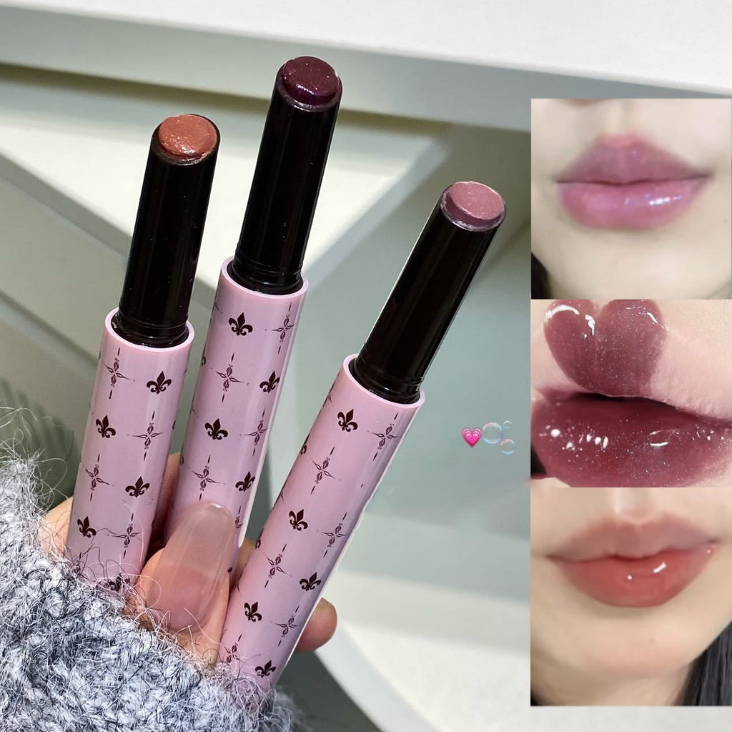 Mulberry Purple Shimmer Lip Jelly Pen Moisturizing Mirror Water Light Solid Lip Gloss Film-forming Non-Fading Gloss Lip Glosses