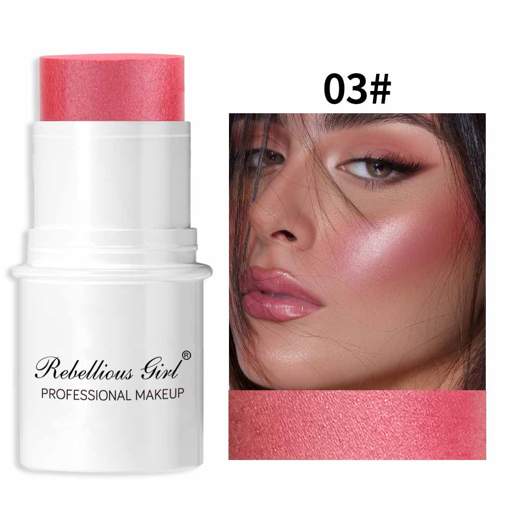 Lazy highlighter  sun-bleached rouge  pearlescent blush   blush stick  ingle-color matte blush  easy to color  durable and waterproof