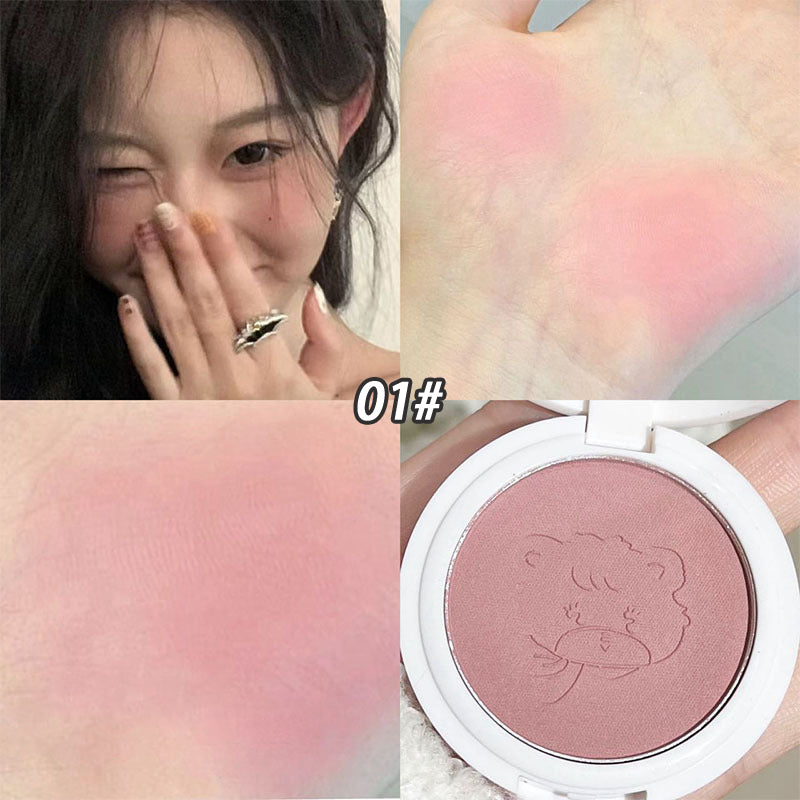 Monochrome Cute Blusher Peach Milk Pink Cream Natural Cheek Tint Brighten Waterproof Matte Face Contouring Blush Palette Makeup