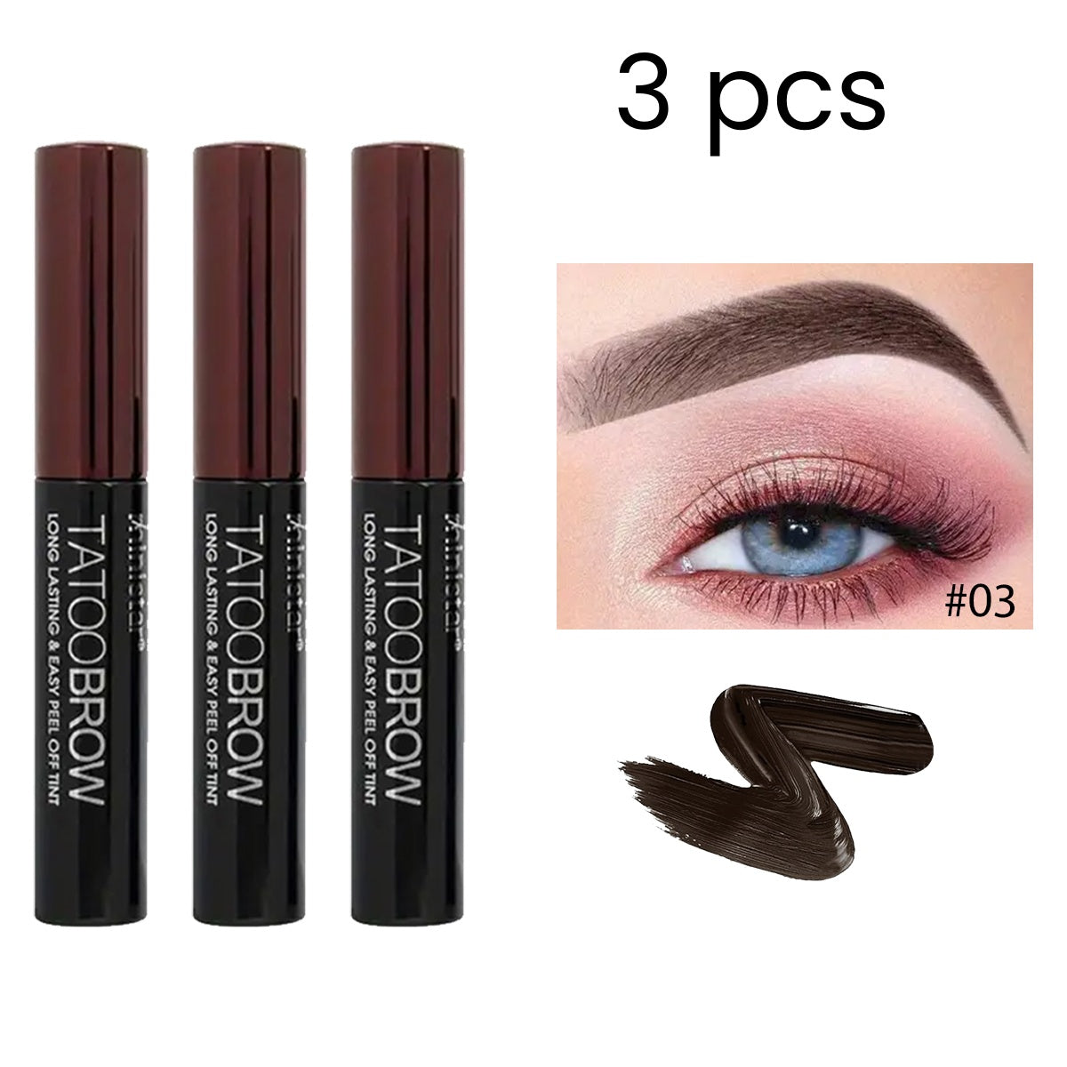 1pc Tattoo Peel Off Eyebrow Gel Tint, Semi Permanent Brow Tint, Waterproof, Transfer-proof, For Fuller & Defined Looking Brows