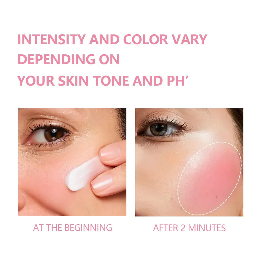 2-in-1 Color-Changing Liquid Blush & Lip Tint Natural Rosy Glow 24H Waterproof Sweat-Proof Long-Lasting Flush Cheeks & Lips