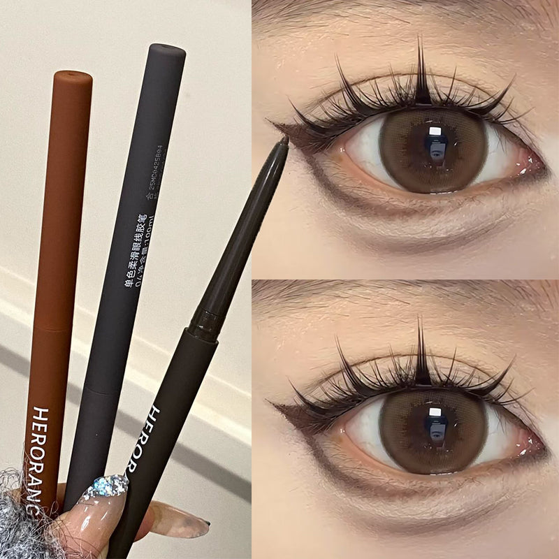 Ultra-fine Gel Eyeliner Pencil Black Brown Under Eye Liner Pen Waterproof Matte Aegyosal Lying Silkworm Quick Drying Eye Makeup