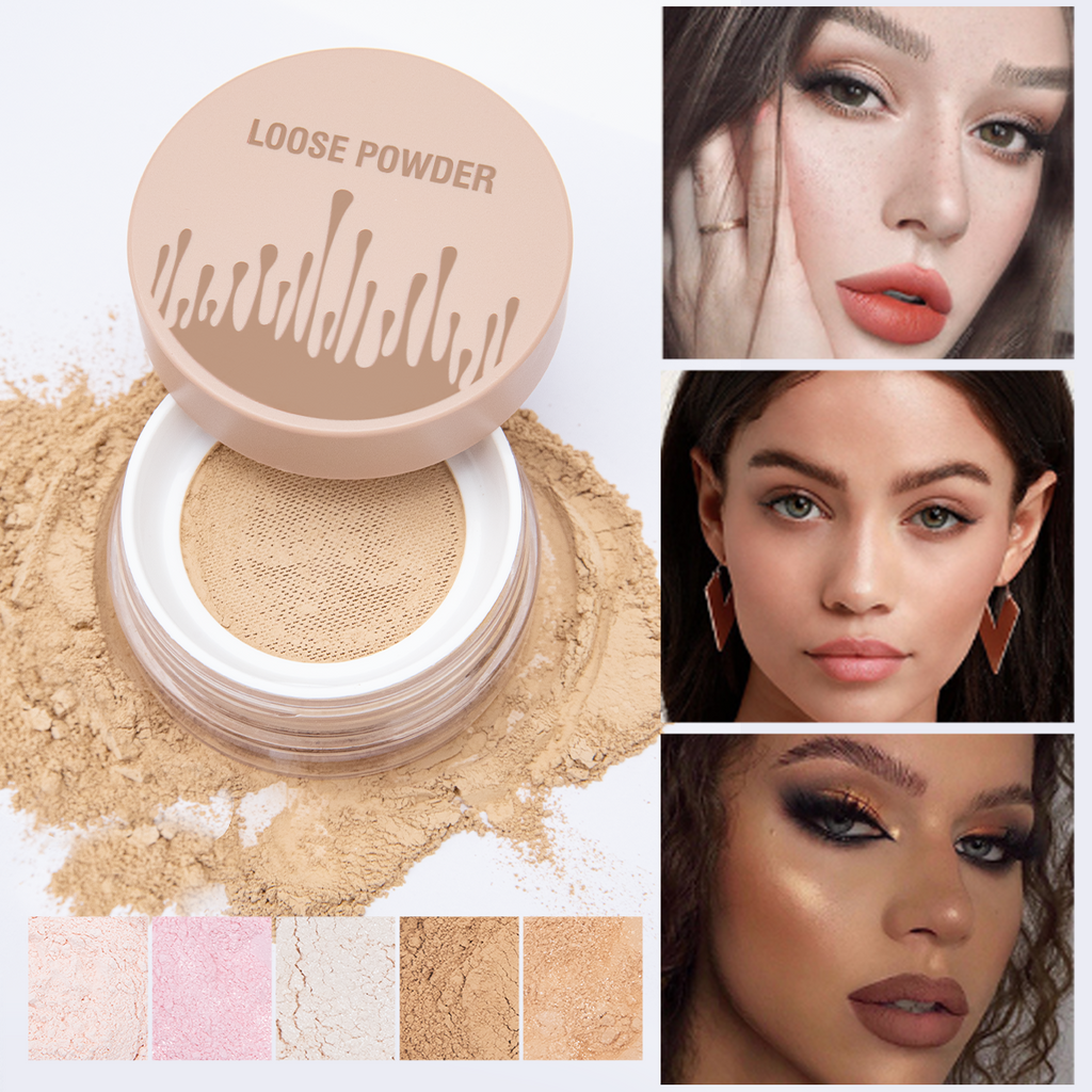 5 Colors Loose Powder Can Reduce Pores and Fine Lines, With a Long-lasting Matte Effect and Natural Facial Makeup Powder