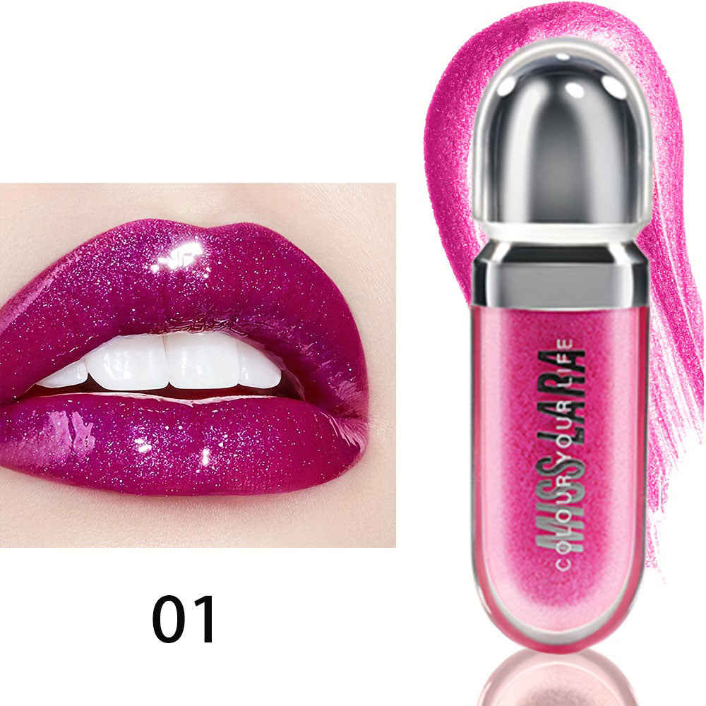 Beauty Moisturizing Lip Gloss with Shimmer - Hydrating Liquid Lip Shine Oil for Adult  Nourishing 3D Effect  Long-Lasting