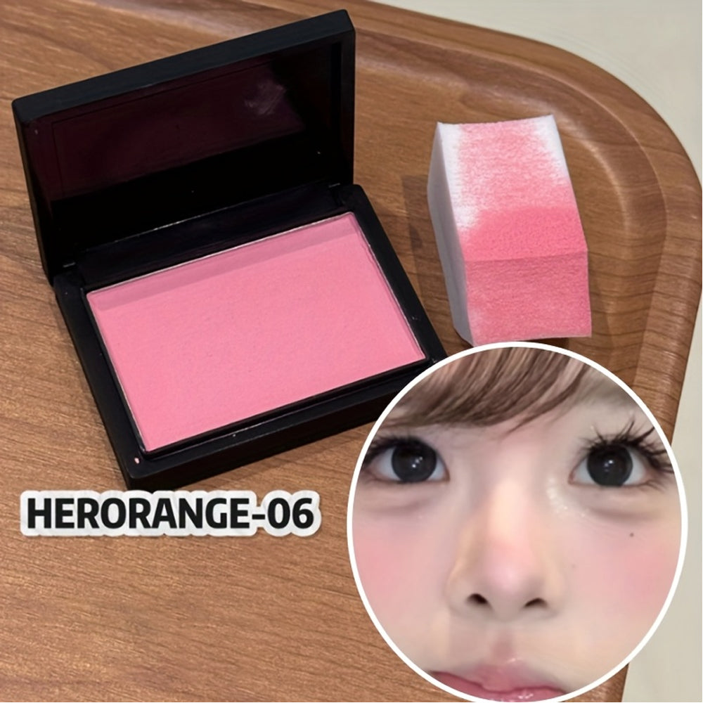 Light and Translucent Single-Color Blush  Matte Texture  Delicate  Soft  Waterproof  Sweat-Proof  Easy to Color  Natural Nude Makeup Whitening  Low Saturation Matte Contouring Rouge   Holiday Gift for Beginners