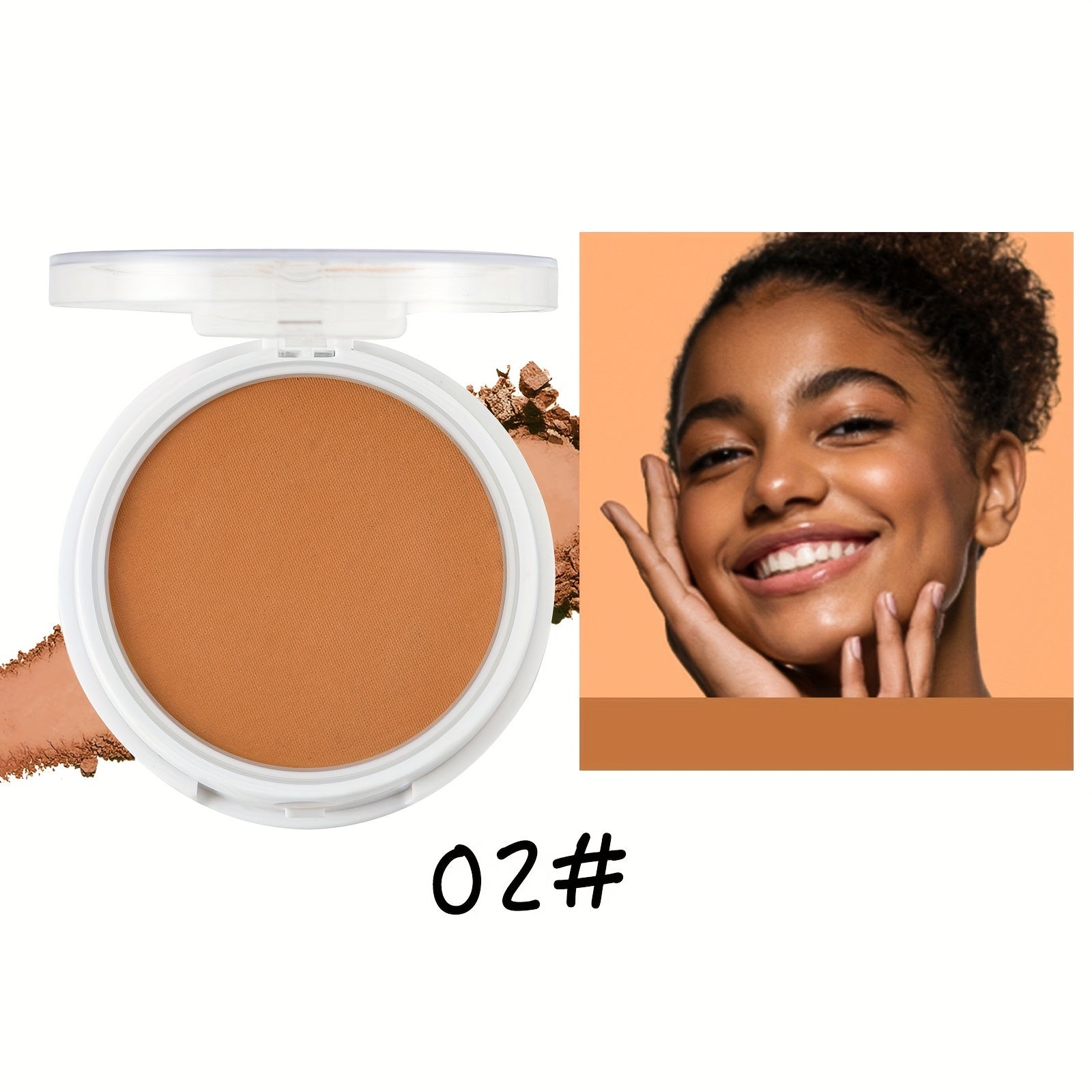 Wheat Bronzing Powder for Dark Skin Matte Finish Sweatproof &amp Oil Dark Foundation Concealer Powder Puff And Mirror