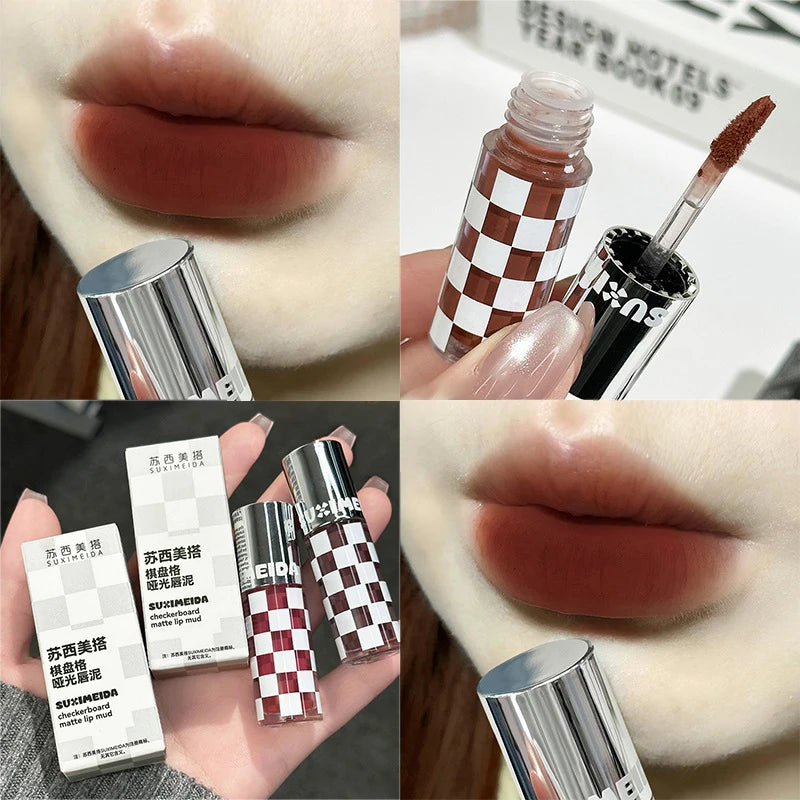 Matte Lipstick Punk Dark Red Lip Gloss Waterproof Lasting Smoky Nude Purple Matte Lipstick Natural Chocolates Lip Tint Makeup