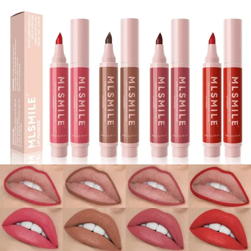 Hydrating Waterproof Lip Stain Matte Lip Liner Marker Pen Lipstick Lasting Colour Lipstick Contour Pen with A Natural Effect