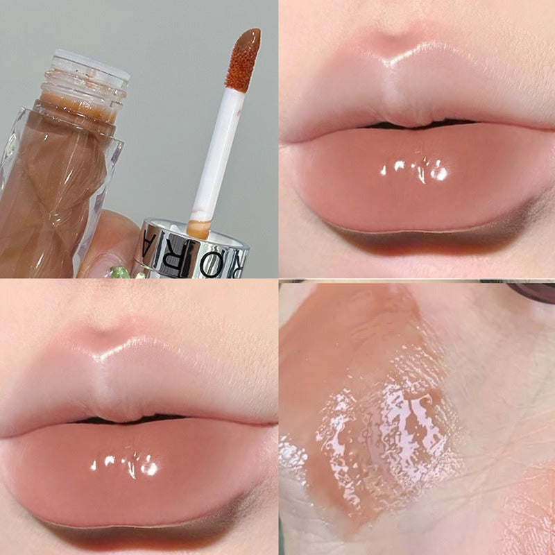 Nude Mirror Lip Gloss Clear Moisturizing Hydrating Water Light Glass Jelly Plump Lip Glaze Oil Lipstick Tint Cosmetic