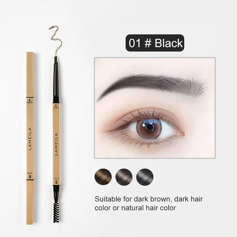5 Color Waterproof Matte Eyebrow Pen Makeup Double Head Long Lasting Brown Non-Smudged Eye Brow Pencil Tint with Brush Cosmetics