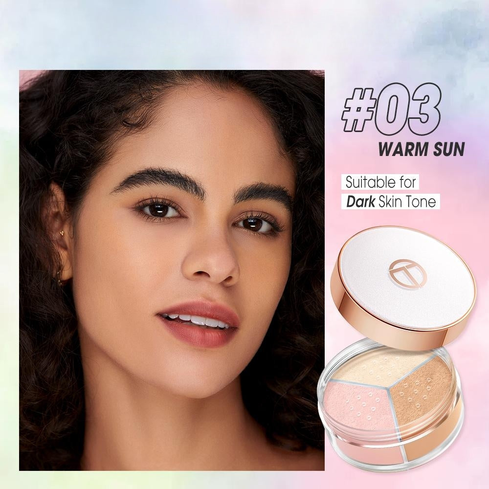 3 Color Loose Powder Hides Oil Pores Face Powder Blend Naturally Setting Powder Fix Lock Makeup Matte Finishing Powder