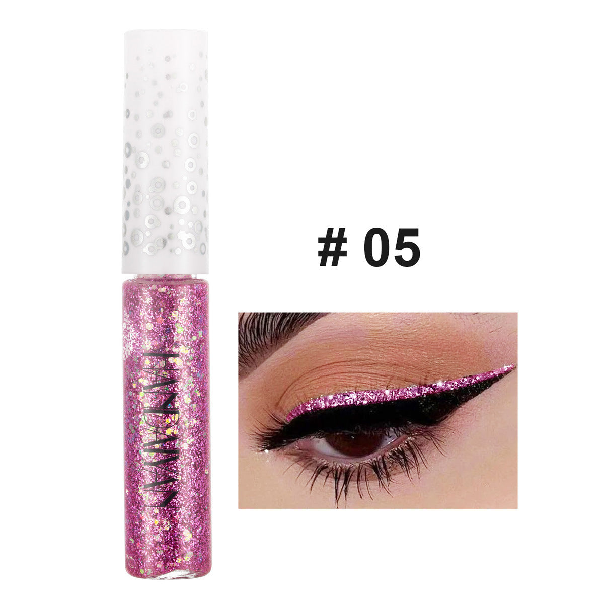 6 Colors Shiny Eye Liners Cosmetics For Women Pigment Silver Rose Gold Color Glitter Liquid Eyeliner Metallic Colorful Makeup